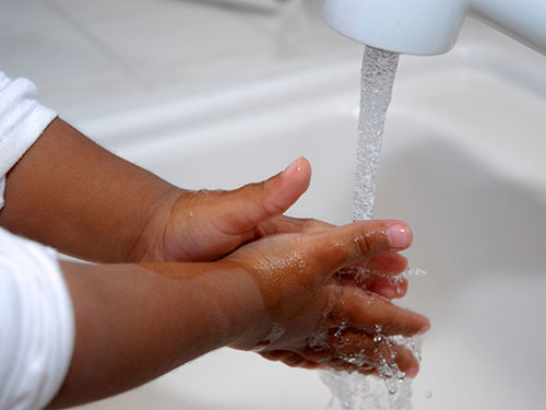 Photo: Hand washing.