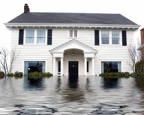 Photo: Flooded house.