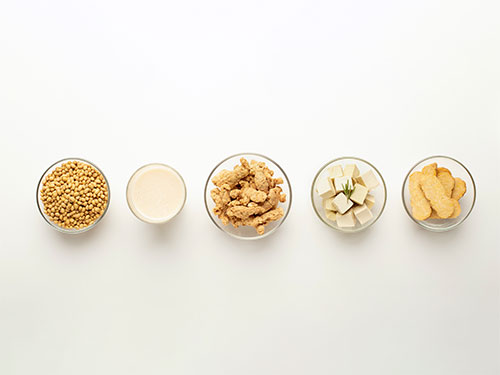 Photo: Five tofu preparation styles.
