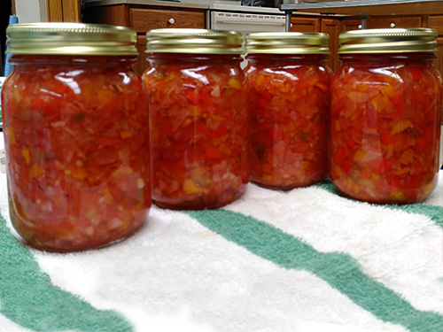 Photo: salsa in jars.