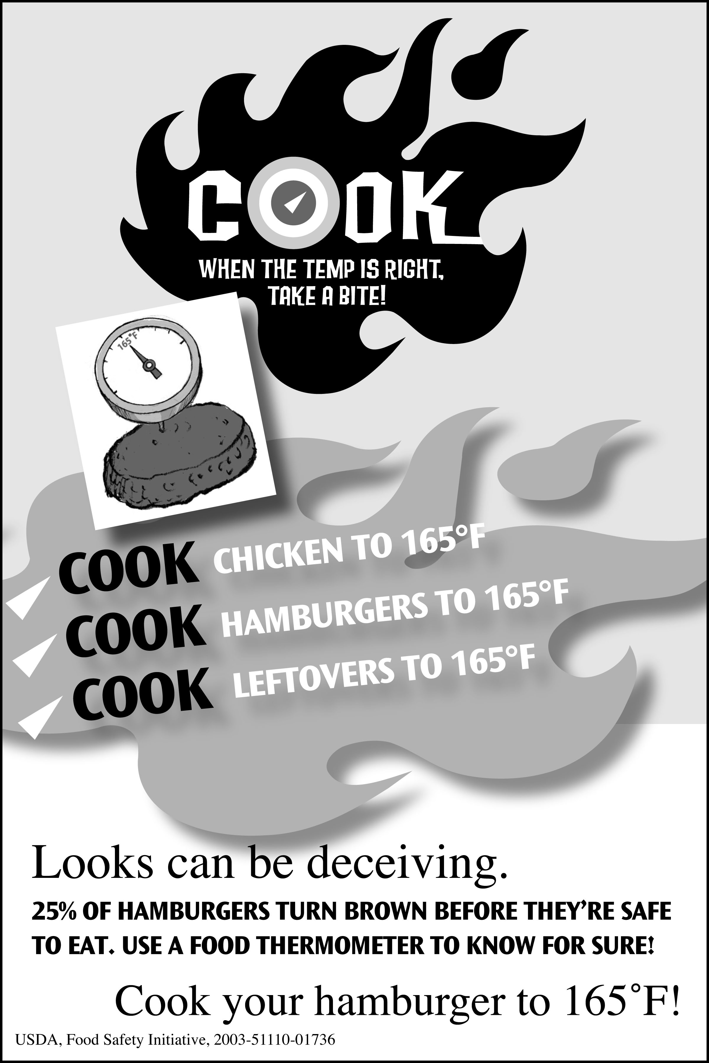 Cooking temperature poster