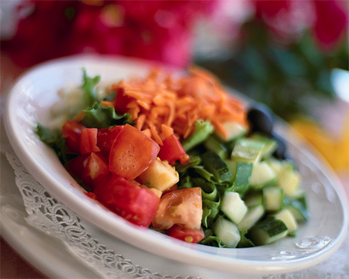 Photo: fruit and vegetable dish.