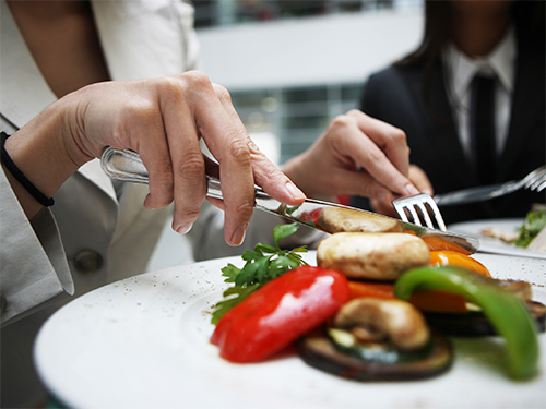 Photo: Plate with healthy food options.