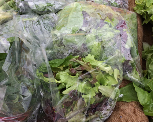 Photo: Bagged salad mix.