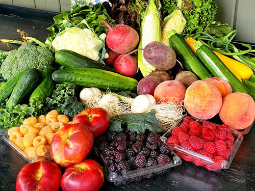 Groceries displayed in a store.