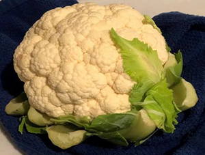 Fresh head of cauliflower.